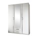 Drehtürenschrank >Duo< in WEISS,AUFLEISTUNGEN CHROM - 135x199x58cm (BxHxT)