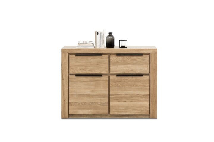 Kommode >Greta< in Eiche Dekor, Eiche teilmassiv - 108x80x40cm (BxHxT)