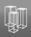 Blumentisch >25359< (3er-Set) in weiß, Metall - 22x61x22cm (BxHxT)