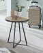 Beistelltisch >25445< in schwarz-eiche, MDF, Metall - 52x48cm (HxD)