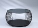 Couchtisch >Shanghai< in schwarz, Metall schwarz/Sicherheitsglas grau - 46 (H), 80cm Durchmesser