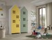 Kleiderschrank >CASAMI BRUGES< in Korpus Weiß / Front Gelb u. Grün, MDF