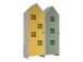 Kleiderschrank >CASAMI BRUGES< in Korpus Weiß / Front Gelb u. Grün, MDF