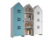 Kleiderschrank >CASAMI BRUGES< in Korpus Weiß / Front Blau u. Weiß, MDF