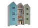 Kleiderschrank >CASAMI BRUGES< in Korpus Weiß / Front Blau u. Grün, MDF
