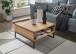 Couchtisch >2139< in Eiche, Gestell metall - 65x34x65cm (BxHxT)