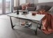 Couchtisch >2177-19< in weiß hochglanz, Gestell Eisen - 110x42x60cm (BxHxT)
