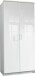Drehtürenschrank >Clack< in HOCHGLANZ LACK WEISS - 91x199x58cm (BxHxT)