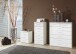 Schubkastenkommode >Clack< in HOCHGLANZ LACK WEISS - 90x106x40cm (BxHxT)