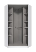 Eckkleiderschrank >Clack< in HOCHGLANZ LACK WEISS -...