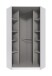 Eckkleiderschrank >Clack< in HOCHGLANZ LACK WEISS - 95x198x95cm (BxHxT)