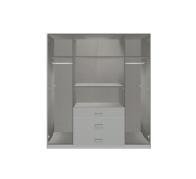 Drehtürenschrank >Clack< in HOCHGLANZ LACK WEISS - 179x199x58cm (BxHxT)