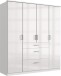 Drehtürenschrank >Clack< in HOCHGLANZ LACK WEISS - 179x199x58cm (BxHxT)