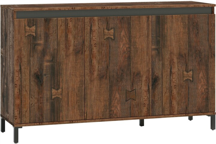 Sideboard >GENIO industrial< in Eiche, Holzwerkstoff - 138x84x40cm (BxHxT)