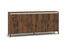 Sideboard >GENIO industrial< in Eiche, Holzwerkstoff - 184x84x40cm (BxHxT)