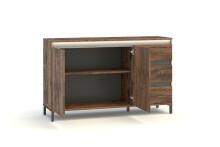 Sideboard >GENIO industrial< in Eiche, Holzwerkstoff - 138x84x40cm (BxHxT)