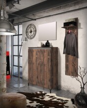 Garderobenpaneel >GENIO industrial< in Eiche, Holzwerkstoff - 40x170x26 (BxHxT)