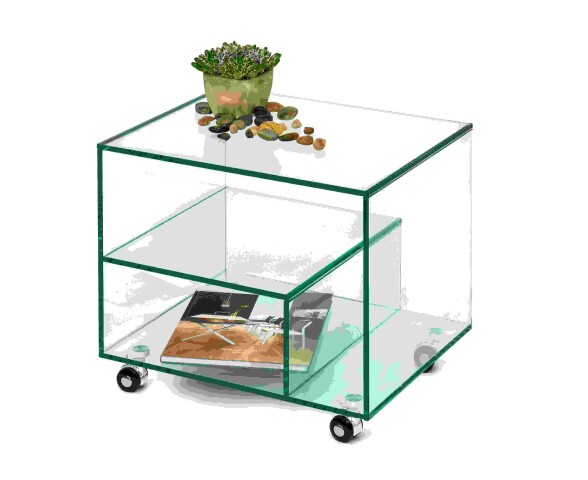 Ablageregal >6/174< in Klarglas, Glas - 50x45x40cm (BxHxT)