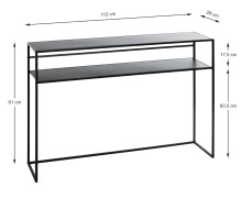 Konsole >25506< in schwarz, Metall - 112x81x28cm...
