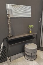 Konsole >25506< in schwarz, Metall - 112x81x28cm (BxHxT)