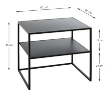 Beistelltisch >25517< in schwarz, Metall -...