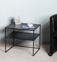 Beistelltisch >25517< in schwarz, Metall - 50x45x40cm (BxHxT)