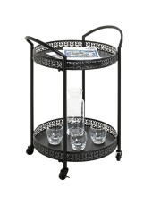 Servierwagen >25523< in schwarz, Metall - 51x71x42cm (BxHxT)