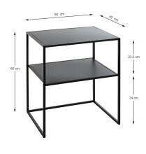Beistelltisch >25555< in schwarz, Metall -...