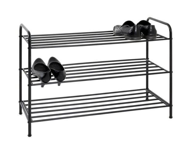 Schuhregal >25561< in schwarz, Metall - 83x58x35cm (BxHxT)