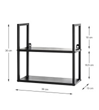 Wandregal >25563< in schwarz, Metall - 36x36x15cm...