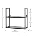Wandregal >25563< in schwarz, Metall - 36x36x15cm (BxHxT)