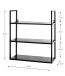 Wandregal >25564< in schwarz, Metall - 50x58x20cm (BxHxT)