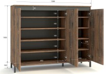 Garderoben-Set "GENIO industrial" 4-tlg in Eiche - Stellmaß ca. 190x40x190 cm