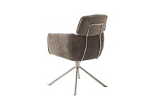 Armlehnstuhl >QUEBEC< (2-er Set) in Braun, Polyester - 60x92x64cm (BxHxT)