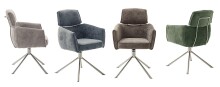 Armlehnstuhl >QUEBEC< (2-er Set) in Braun, Polyester - 60x92x64cm (BxHxT)