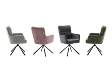 Armlehnstuhl >UTICA< (2-er Set) in Himbeer, Polyester - 60x92x67cm (BxHxT)