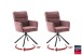Armlehnstuhl >UTICA< (2-er Set) in Himbeer, Polyester - 60x92x67cm (BxHxT)