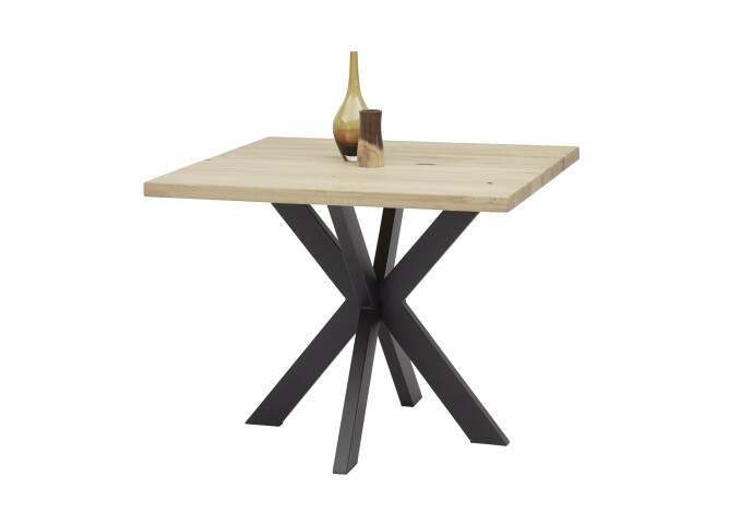 Esstisch >Micky< in Eiche massiv/schwarz - 100x76x100 (BxHxT)