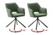 Armlehnstuhl >LUZON< (2-er Set) in Olive, Polyester/Polyamid - 61x85x61 (BxHxT)