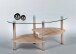 Couchtisch >Panty< in sonoma, Glas, MDF, Edelstahl - 90x42x55cm (BxHxT)