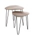 Beistelltisch >25856< (2er Set) in schwarz-eiche, MDF, Metall - 40x43x40 (BxHxT)