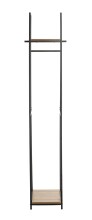 Garderobe >25993< in eiche, schwarz, MDF, Metall - 38x166x40cm (BxHxT)