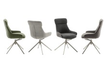 Schalenstuhl >PELION< (2-er Set) in Schlamm, Polyester - 55x90x62cm (BxHxT)