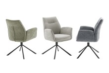 Armlehnstuhl >DIVERIA< (2-er Set) in Taupe, Polyester - 64x90x66cm (BxHxT)