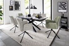 Armlehnstuhl >DIVERIA< (2-er Set) in Taupe, Polyester - 64x90x66cm (BxHxT)