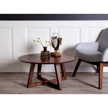 Couchtisch >Hellerup< in Braun, Nussbaum - 75x36x75cm (BxHxT)