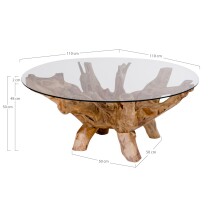 Couchtisch >Amazon< in Natur, Teak - 110x50x110cm (BxHxT)
