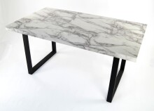 Esstisch >9230-19< in Marmor weiß, MDF -...