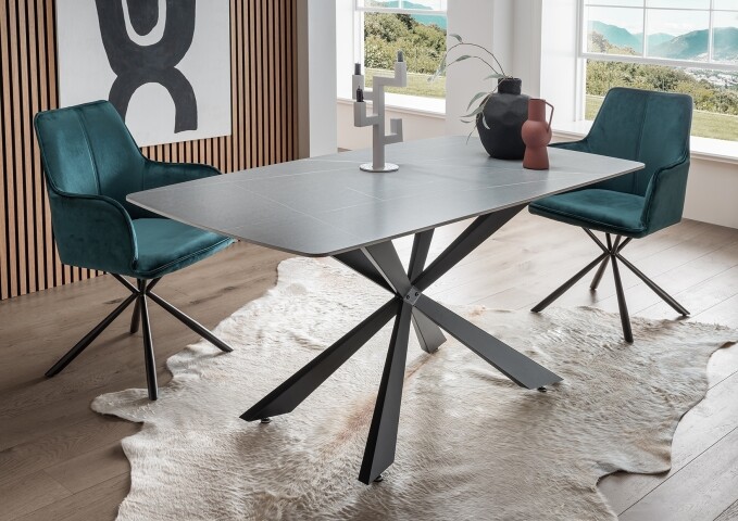 Esstisch >9240-20< in Grau matt, Keramik - 160x76x89cm (BxHxT)