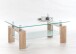 Couchtisch >Mango II< in Edelstahl/Sonoma Eiche Dekor - 100x46x60 (BxHxT)